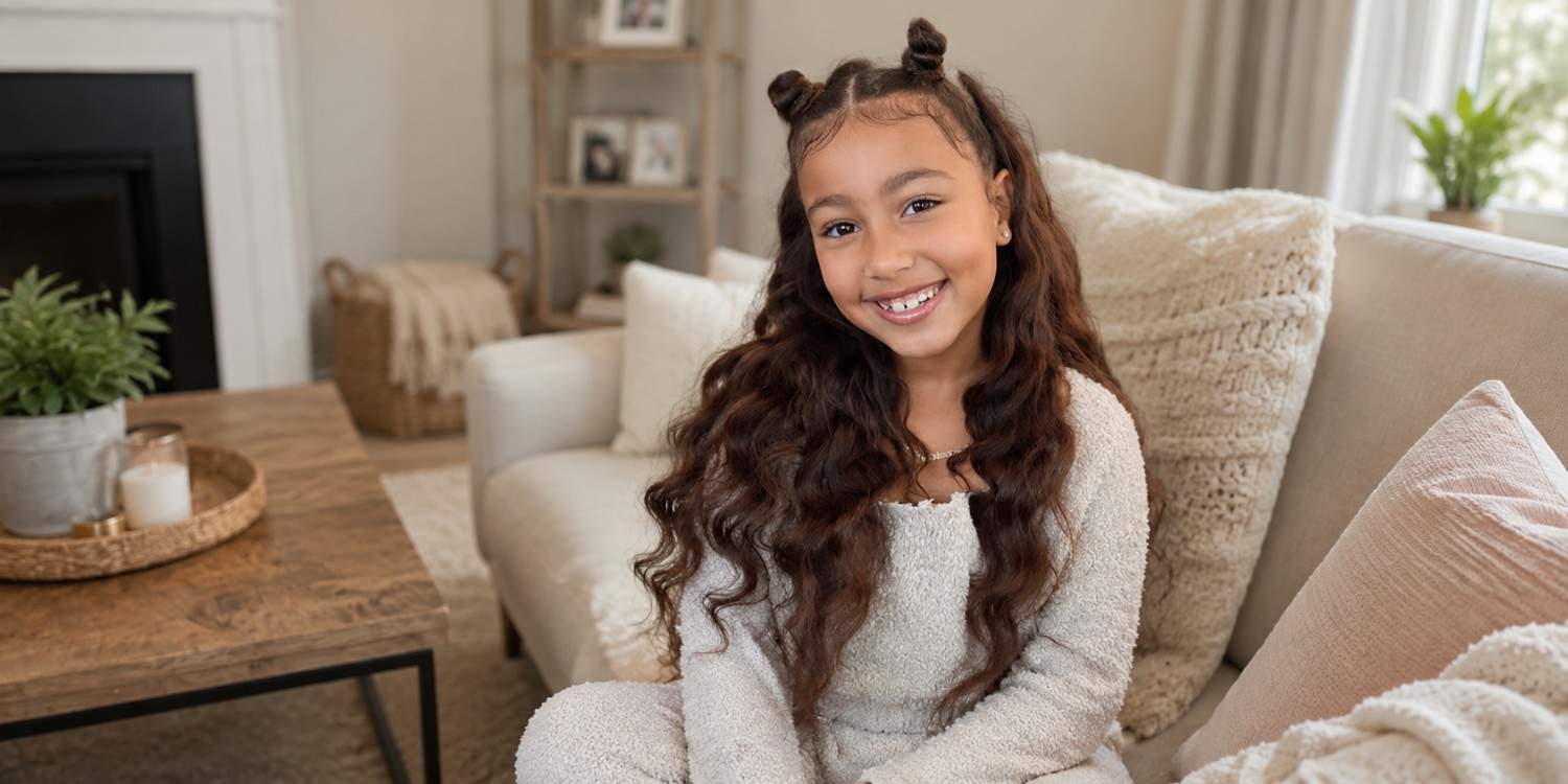 North West age biography image with a casual indoor setting